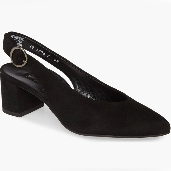 PAUL GREEN Brittany Slingback Pointed Toe Heels Black size UK 8 US 10.5. NWOB - Picture 1 of 10